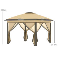 Cenador plegable Pop Up 3,3x3,3 M | Impermeable, A Prueba de Frío y UV50 + | Techo Doble with Paneles Laterales | Ideal para Jardín, Camping y Eventos | Color Beige, Diseño Portátil - details 3