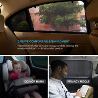 1Par De Cortinas De Sol Para Ventanas Del Coche Malla Transpirable Cubierta De Visera Estilo De Adorno Interior Automotriz - details 3