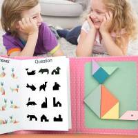Cool&Cute Rompecabezas de Madera Tangram Magnético Viajes Rosa - details 3