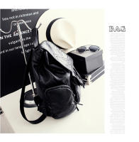 Mochila Grande Para Mujer Con Cordón De Cuero Sintético Moda Viaje Casual Bolso De Hombro Laptop Mochila Bolsa De Mano Plegable Y Expansible - details 9