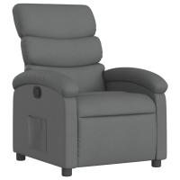 vidaXL Sillón reclinable de tela Gris claro, Gris oscuro, Negro Sillon Dormitorio Sillon Comodos Silla Relax Sillón Sofá - details 2