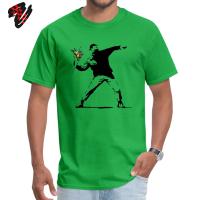 Camiseta Hombre Banksy Flower Thrower 100% Algodón Casual Estilo Rebelde Arte De Calle Talla Grande Camiseta Graphic Transpirable Ligera Secado Rápido - details 11