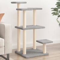 vidaXL Postes Rascadores para Gatos con Plataformas Juguete Gatitos Color Crema,  Gris claro,  Gris oscuro y mas - details 1