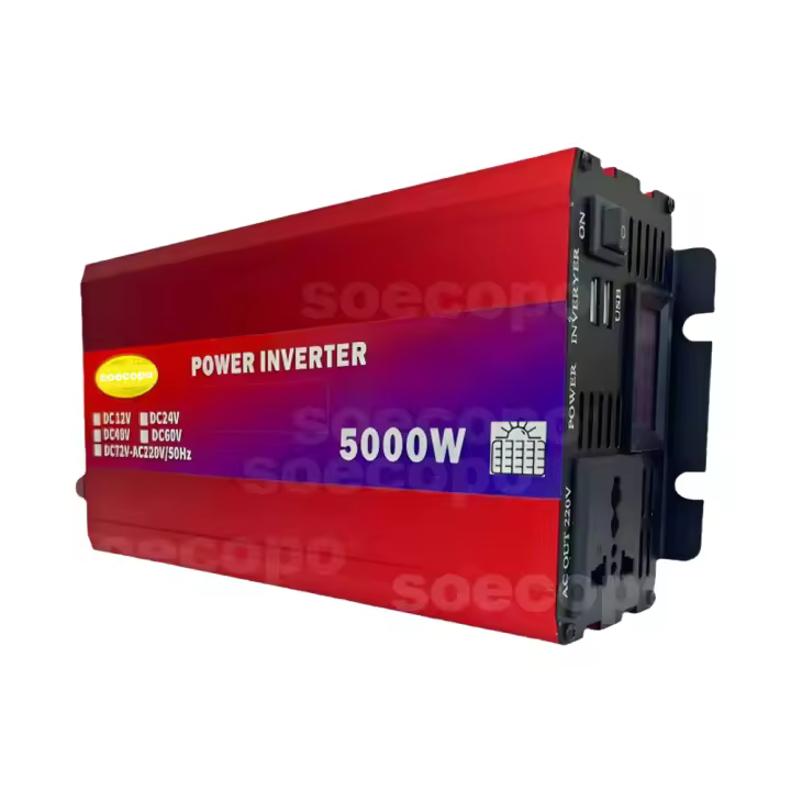 Inversor De Alta Resistencia Dual De Voltaje 5000W 12V/24V/48V/60V/72V a 220V Con Pantalla LCD Carga USB Y Protección Comprehensiva - 1