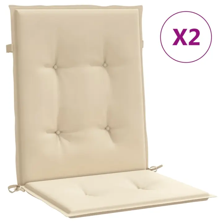 Paño de Silla de Jardín respaldo Bajo 2 UDS lona Oxford beige - 1