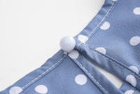 Vestido De Polka Dot Con Volantes Para Mujer Sin Mangas Cuello Redondo Corte Largo Casual Vestido De Verano De Polyester - details 19