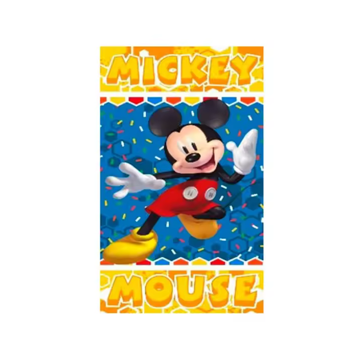 Toalla Playa Piscina infantil Disney Mickey Mouse naranja Oficial 70x140cm de microfibra para niños - 1