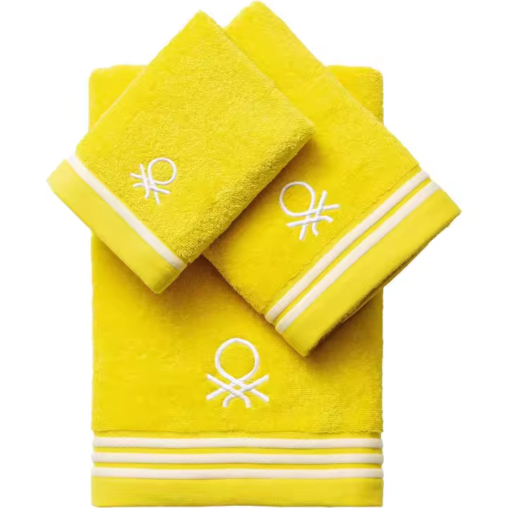 Benetton Set 3Pc Toalla de Baño Amarillo - 30x50cm 50x90cm 70x140cm - 1