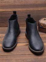 Botas Chelsea Retro Para Hombre 2024 Comodidad Moda Cuero Sintético Botas De Tobillo Encima De La Rodilla Material De Suela TPR - details 5