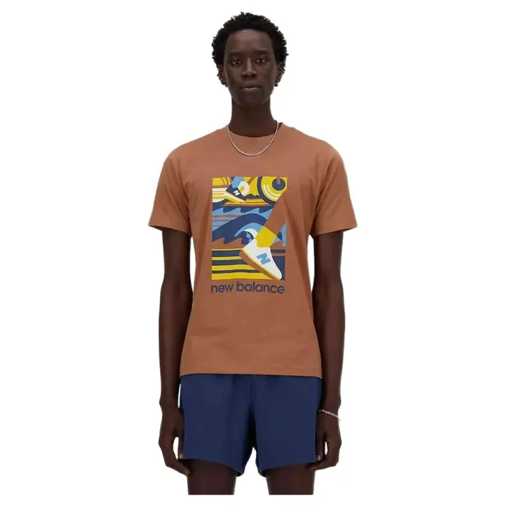 Camiseta de Manga Corta New Balance Triathlon para hombre en color marron - 1
