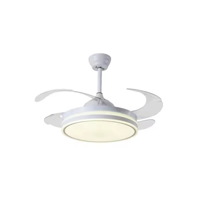Ventilador DC NEW ASGARD blanco, 4 aspas retráctiles, 72W LED 3000|4000|6000K, Al.35xD.108/50cm - 1