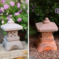 Lámpara Solar De Resina Creativa Torre De Luces De Palacio Decoración Zen Para Jardín Y Patio Iluminación Solar Pagoda Luces - details 10