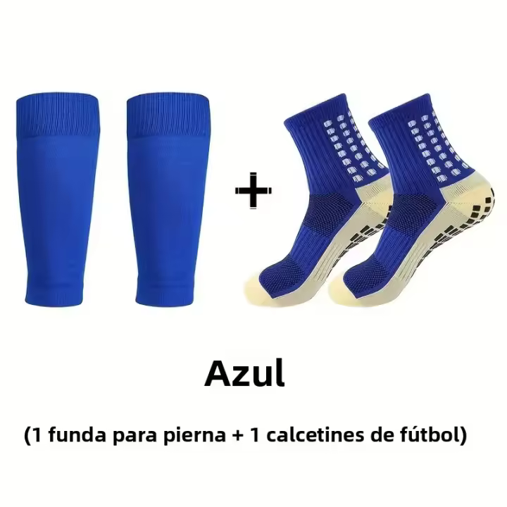 Calcetines De Fútbol Antideslizantes Y Transpirables Para Hombres Cubierta De Pierna De Silicona No Esponjosa Para Correr Ciclar Y Senderismo - 1