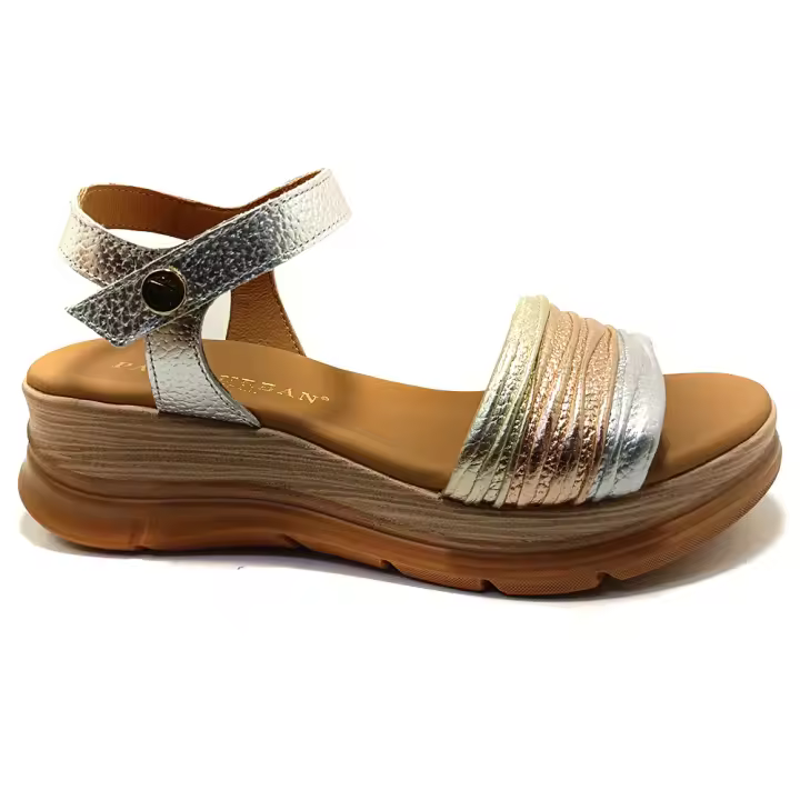 Paula Urban 24-784  Sandalias Para Mujer Con Cuña  Planta De Gel  Multicolor. - 1