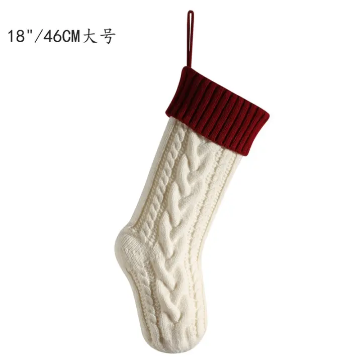 Bolsa De Regalo Navideña Tejida Con Gran Capacidad Y Patrón Coloreado Enredado Para Decoración De Navidad - 1