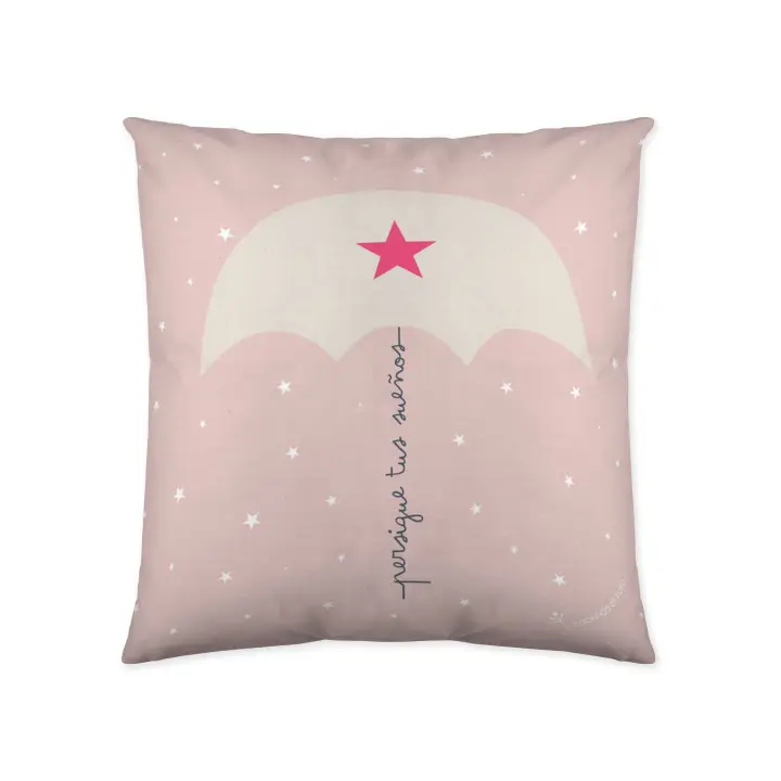 FUNDA DE COJIN VACIO INFANTIL 100% ALGODÓN GLOBOS Y GATOS 40x40 CM HACIENDO EL INDIO FABRICADO EN ESPAÑA - 1