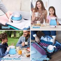 Foldable Electric Kettle,Mini Travel Kettle, Silicone Electric Water Boiler,Collapsible Kettle with Separable Power Cord—Blue - details 4
