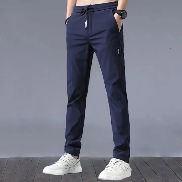 Pantalones De Gimnasio Para Hombre Ice Silk Trousers Estilo Casual Cargos Deportivos Veraniegos Talla Grande Moda Hombre - 1
