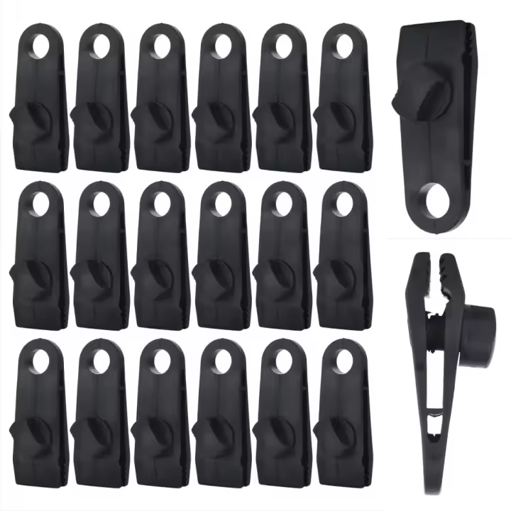 20PC Clips De Tarp Para Camping Clip De Gancho De Cierre Fuerte Para Tienda De Campaña Piscina Sombra Bungee Cord Tensión Para Exterior - 1