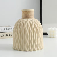 Vaso De Plástico Para Flores Estilo Nórdico Moderno 1PC Ondas De Agua Ornamento De Mesa Para Sala De Estar Decoración Del Hogar - details 4