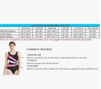 Bañador de Una Pieza para Mujer Traje de Baño de Tres Paneles Frontales en Contraste Ropa de Baño con Espalda en U Baja Talla L Negro - details 2