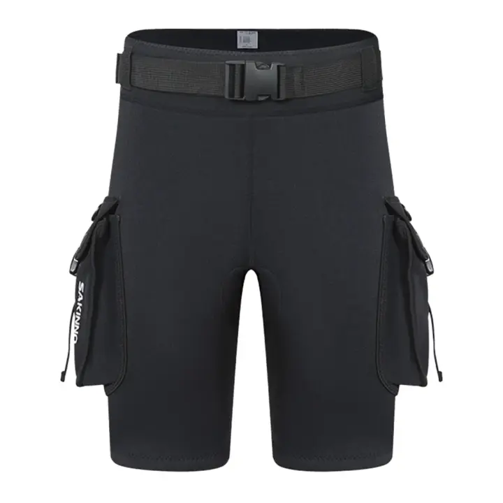Shorts De Neopreno 3mm Para Buceo Shorts De Buceo Tech Unisex Con Cremallera D Y Agujero De Fuga Para Equipo De Buceo Accesorios De Surf Shorts De Cargo Para Hombres Y Mujeres - 1