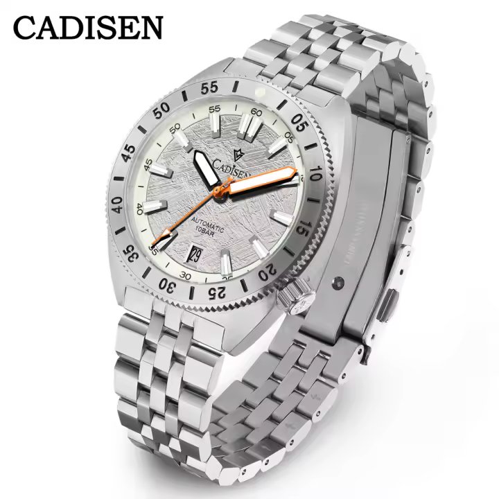 Reloj Mecánico Automático CADISEN Para Hombre Con Dial De Meteorito Resistente Al Agua Acero Inoxidable 316L Estilo Casual - 1