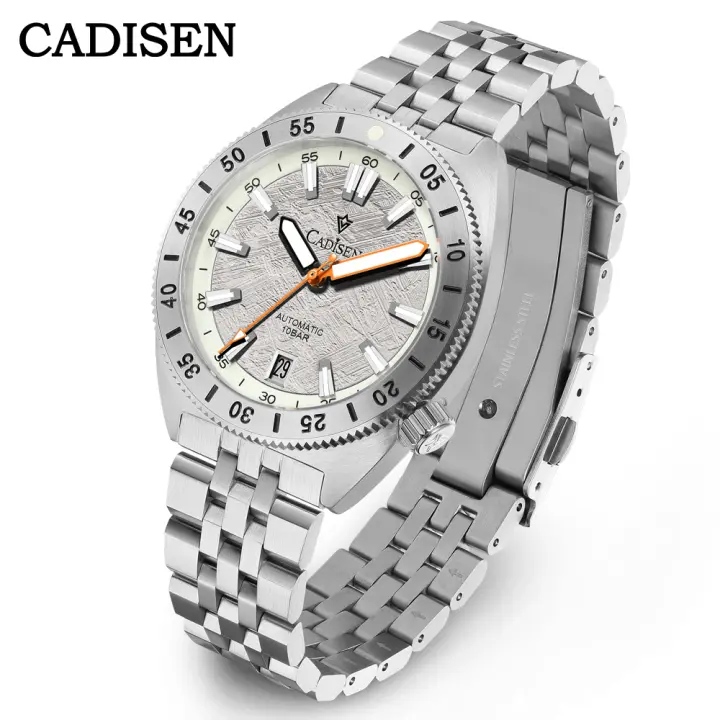 Reloj Mecánico Automático CADISEN Para Hombre Con Dial De Meteorito Resistente Al Agua Acero Inoxidable 316L Estilo Casual - 1