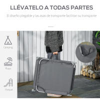 Outsunny Tumbona Plegable Tumbona de Jardín con Respaldo Ajustable en 5 Posiciones Carga 120 kg para Terraza Piscina Playa 187x55x24 cm - details 5