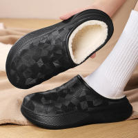 Zapatillas De Algodón Para Hombre Invierno Impermeables Con Peluche Interior Y Exterior Casuales Adecuadas Para El Hogar Y Exteriores Mantienen Calientes Medias Mitad Zapatos Plana Unisex - details 8