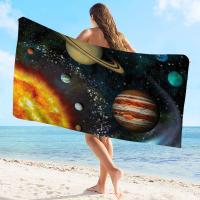 Toalla De Playa Absorbente Y Secado Rápido Con Diseño De Arte Del Universo Estelar Y Planetario Microfibra Para Yoga Natación Y Senderismo - details 1