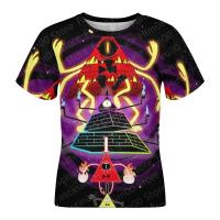Camiseta De Terciopelo Con Diseño De Bill Cipher De Gravity Falls Para Niños Y Varones Moda De Calle Veraniega Manga Corta Ropa Para Padres E Hijos - details 6