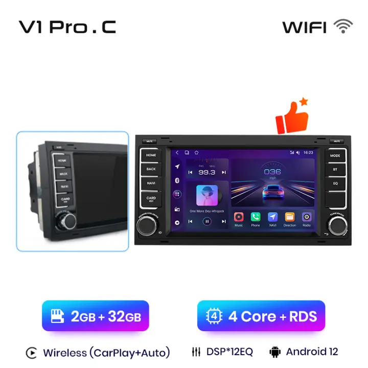 Junsun Android 13 inalámbrico CarPlay Android Auto Radio para Volkswagen VW Touareg Multivan T5 Transporte 2004 2005 2006 2007 2008 2009 coche Multimedia navegación GPS autorradio - 1
