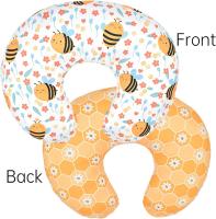Paquete de 2 Fundas Almohada Lactancia para Bebe recién Nacido en Forma U Lactancia Materna Funda de peluche con Bosques y Flores 22,5x18 Pulgadas (Abeja + Animales) - details 4