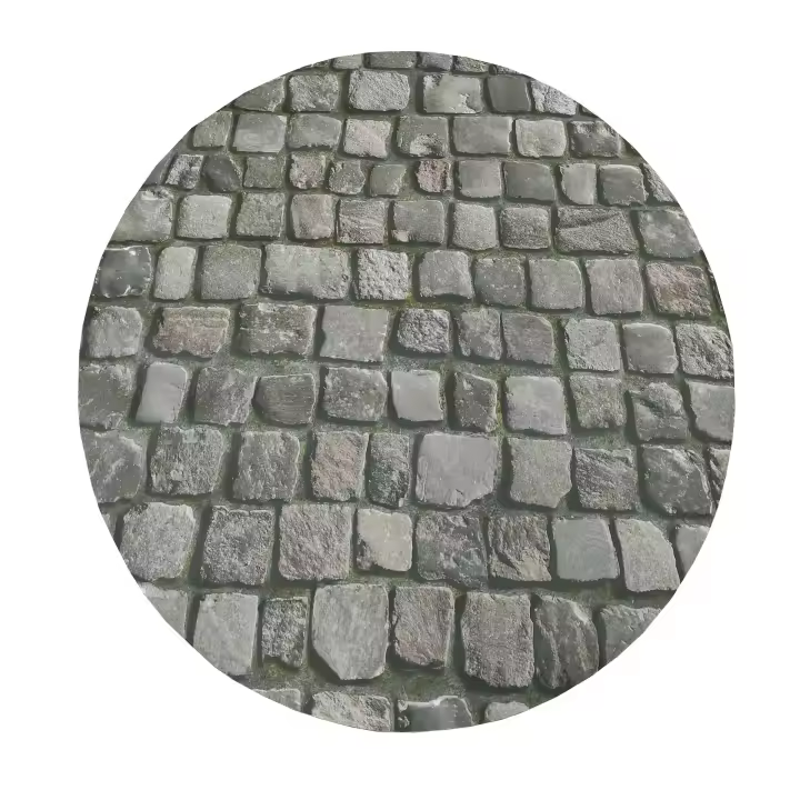 T & I 1979 ALFOMBRAS Y MOQUETAS Alfombra Vinílica Juvenil Redonda 100cm, 200cm Lavable para Salón y Cocina con Diseño de Piedras y Efecto Realista - 1