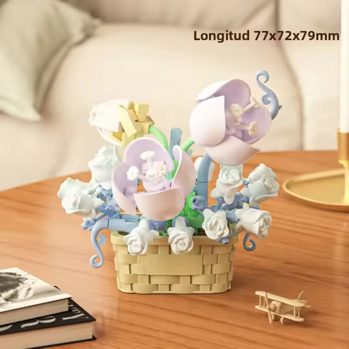 Bloques De Construcción DIY En Forma De Flor Con Plantas Suculentas Modelo De Bonsái Jardín Romántico Para Niños Y Adultos - 1