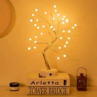 Lámpara De Árbol De Perlas LED 36 Luces Para Decoración De Mesa Y Dormitorio Luz Nocturna Con Luz Ambiental Soothing Operada Por USB O Pilas - details 2