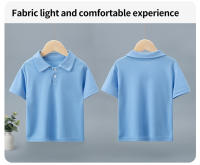 Camisa POLO Para Niños Y Niñas De Color Sólido Moda Deportiva Casual Con Mangas Cortas Cómoda Para Verano Talla True Fit - details 24