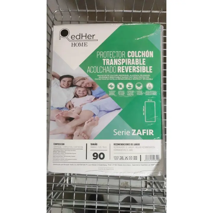 RedHer+Home Protector colchón Transpirable acolchado reversible tamaño ancho 80 / 90 / 105 / 120 / 135 / 150 / 160 / 180 / 200   largo 190-200cm  Acolchado - Transpirable - Reversible - Cubre Colchon - Funda Colchon - hasta 32 cms de Altura - 1