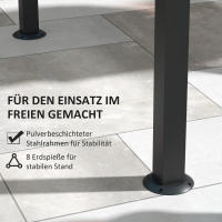 Pabellón para barbacoa 1,1x2,3m Weather-Resistant, Pabellón para barbacoa de exterior, Pabellón de viaje para camping, Techo de poliéster y estantes laterales para parrillas de hasta 100 cm de Largo Acero Caqui - details 4