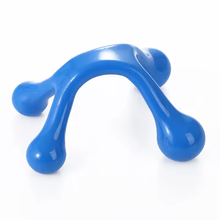 Masajeador de mano de fácil agarre, de cuatro puntos, para aliviar el dolor de tejido profundo (azul) - 1