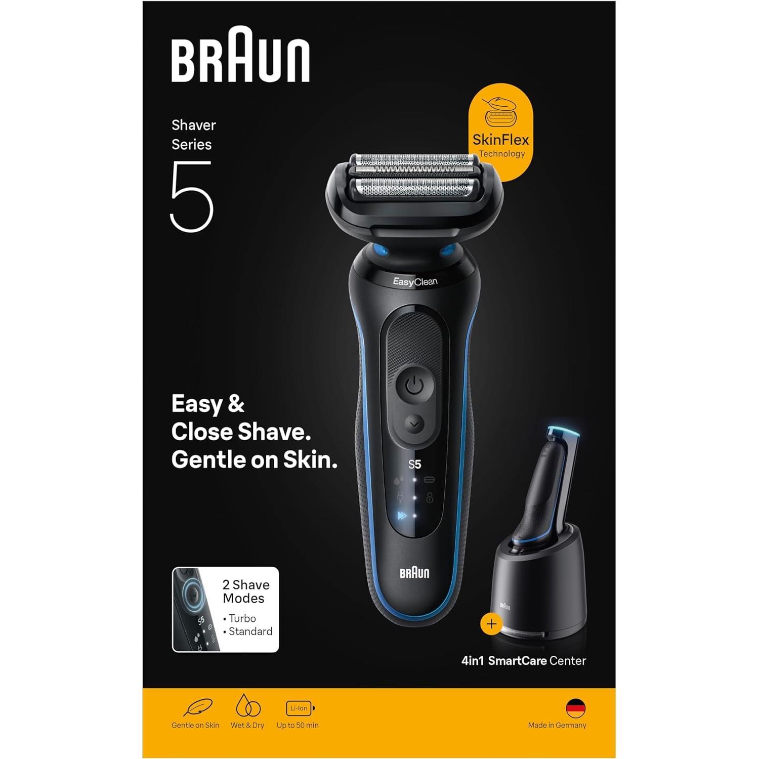 Braun Series 5 - Afeitadora eléctrica para hombre con recortadora de precisión EasyClick y EasyClean, Producto Europeo con Garantía Oficial.