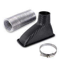 Toma de aire para tuning automotriz,fibra de carbono,conducto de admisión redondo,boca de admisión cuadrada tipo trompeta - details 6