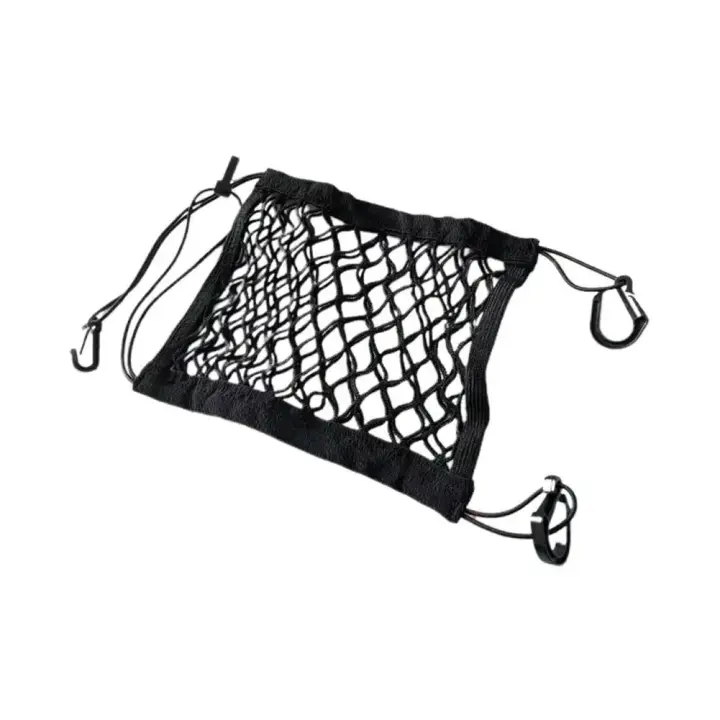 Red De Carga Para Motocicleta Doble Capa De Alta Elasticidad Red De Bungee Con Gancho Para Almacenamiento De Casco 10"X11" Accesorio De Equipaje - 1