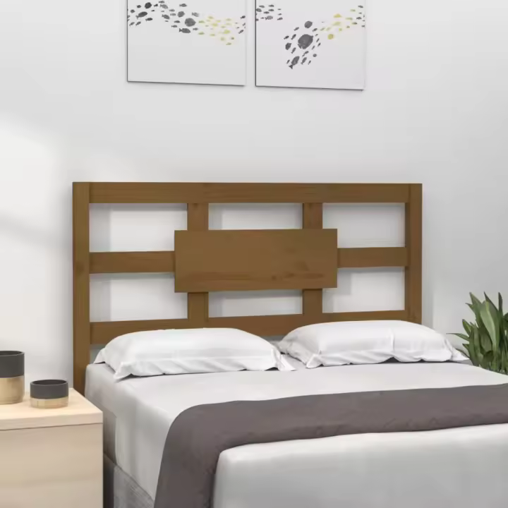 vidaXL Cabecero de cama madera maciza pino marrón miel 105,5x4x100 cm - 1