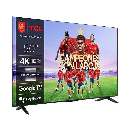 TV LED 50" - TCL 50P655, UHD 4K, Quad Core, Smart TV, Google TV, HDR, Brushed titanium metal front - 1