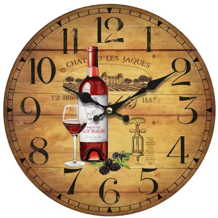 SIGNES GRIMALT Reloj de Pared Vintage Marrón de MDF | Diseño Mundo Vintage | 34x4x34cm - 1