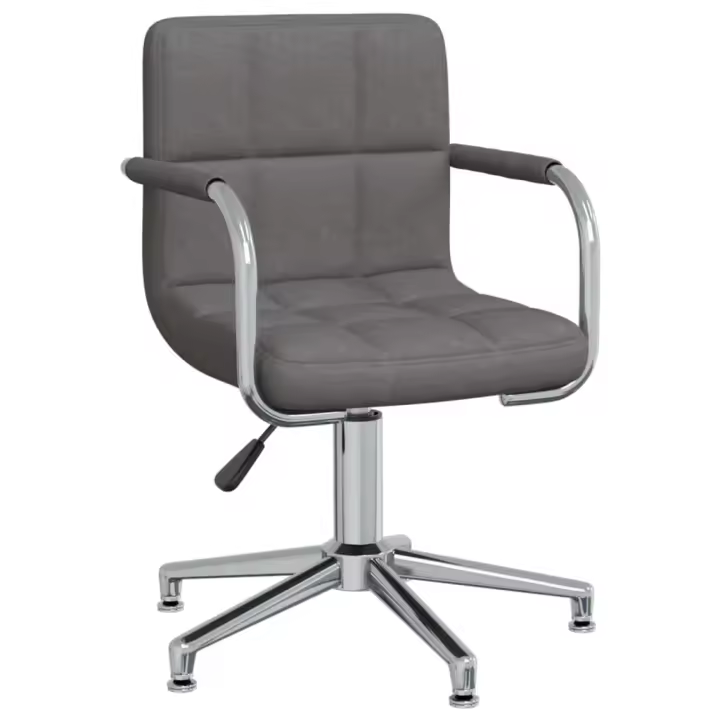 vidaXL Silla de oficina giratoria tela gris oscuro - 1