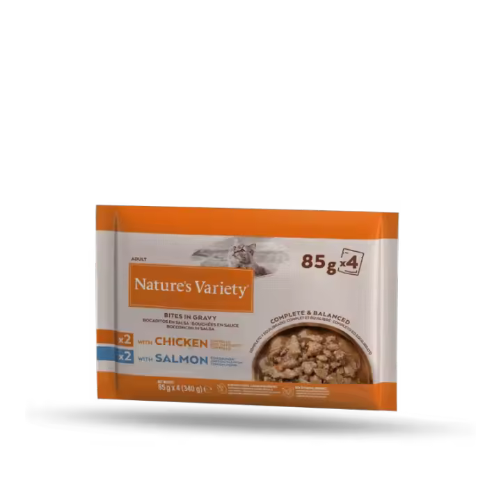 Nature´S Variety Cat Original Bocaditos En Salsa Pack Pollo Y Salmón Pack 4X85 Gr - 1