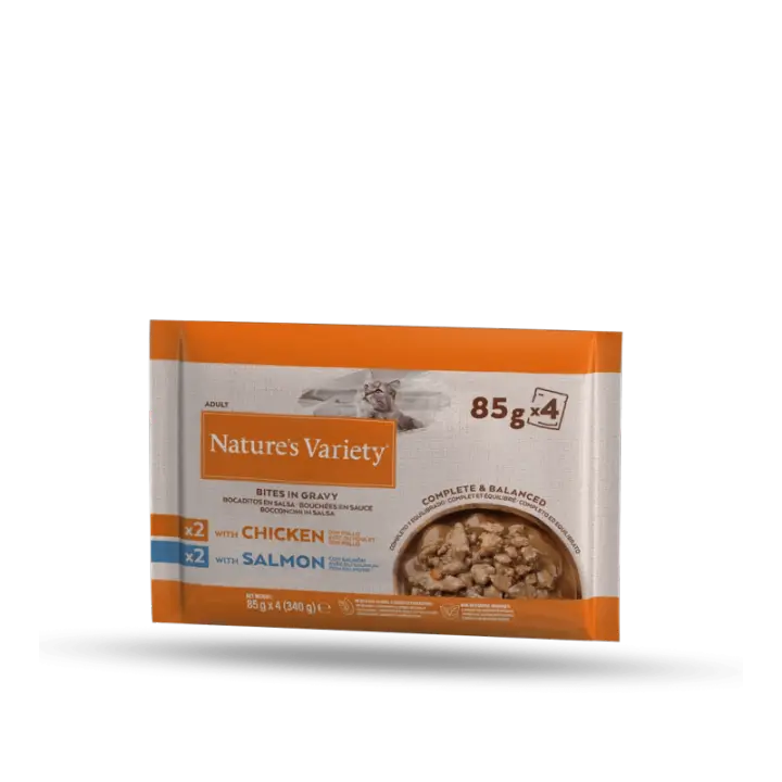 Nature´S Variety Cat Original Bocaditos En Salsa Pack Pollo Y Salmón Pack 4X85 Gr - 1